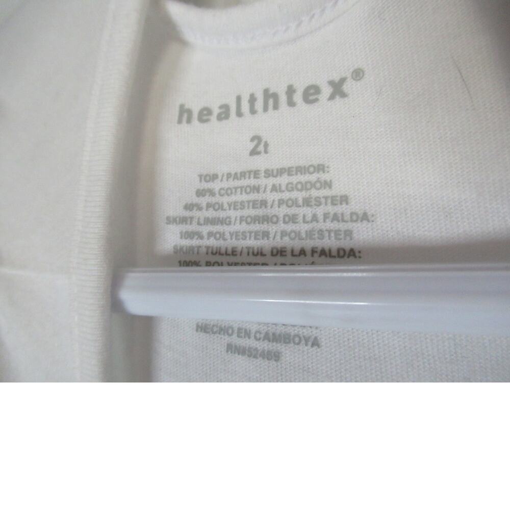 #11 Healthtex white and green kitty dress - Picture 3 of 3